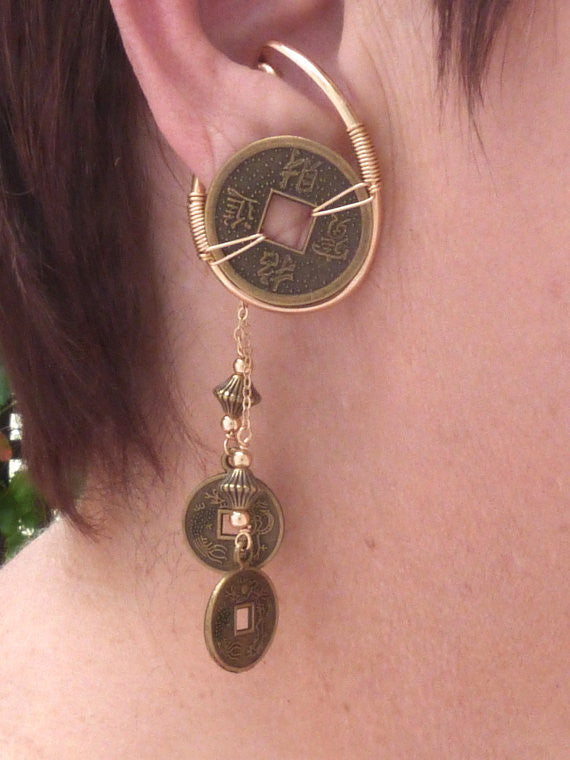 Chinese hot sale coin earrings