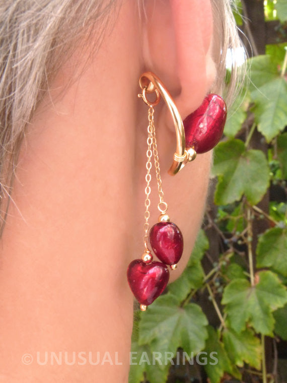 Venice - Gold Filled Red Heart with dangle